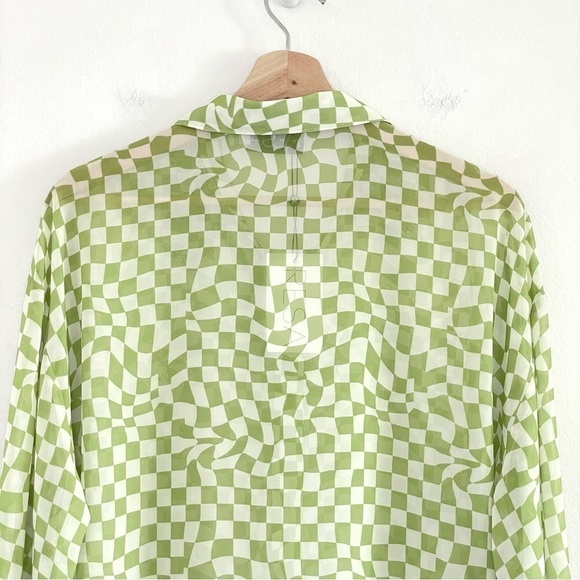 NWT RESA Monica Sheer Chiffon Blouse Long Sleeve Button Down Shirt Hendrix M/L - Picture 10 of 15